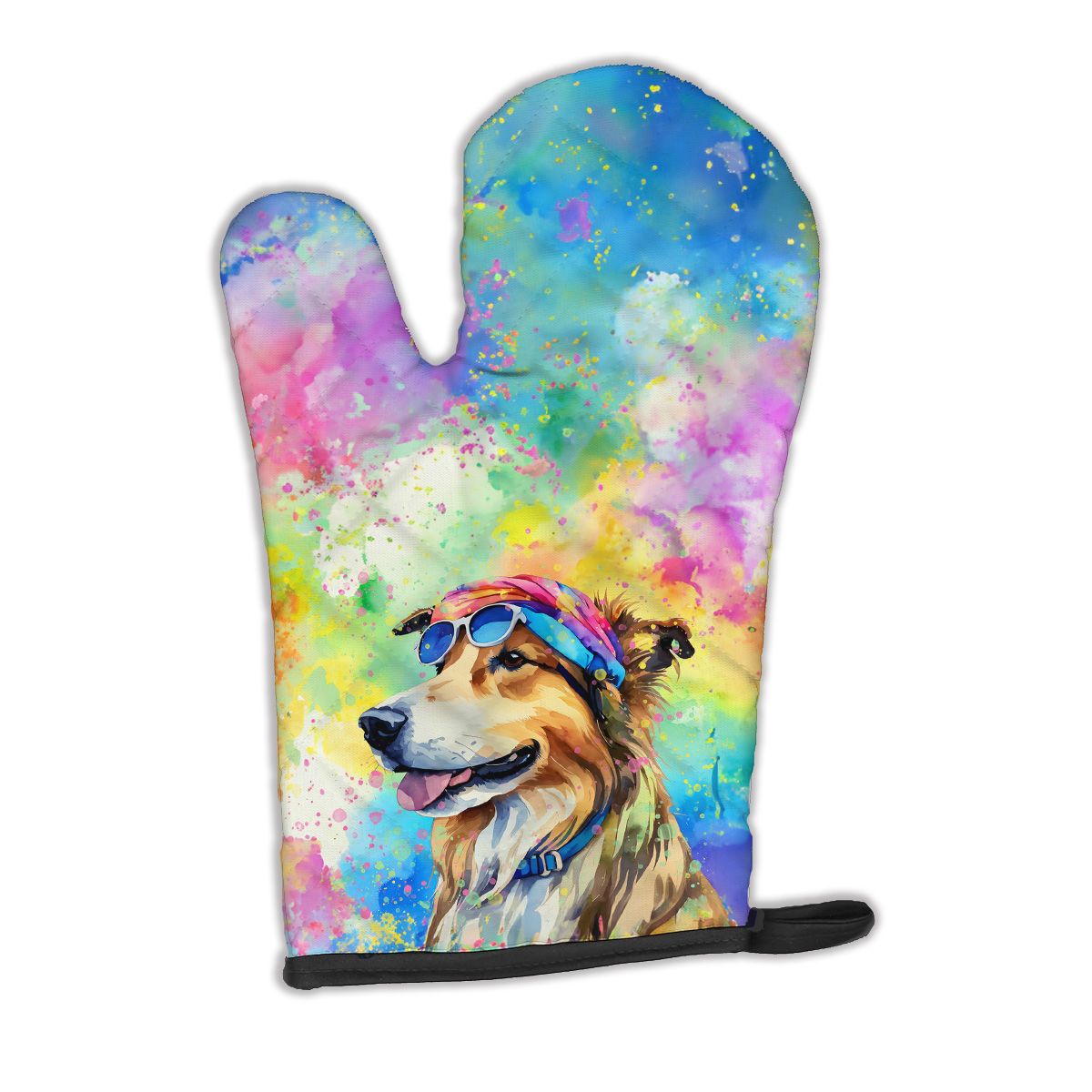 Collie Hippie Dawg Oven Mitt Heat Resistant Thick Oven Mitt for Hot Pans and Oven, Kitchen Mitt Protect Hands, Cooking Baking Glove