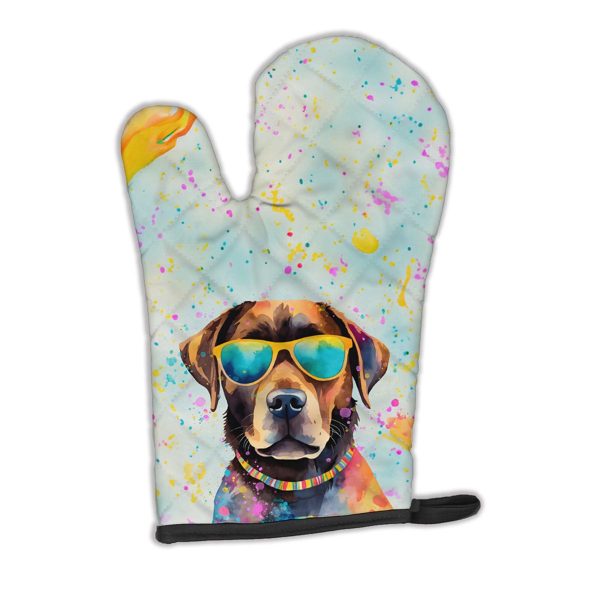 Chocolate Labrador Hippie Dawg Oven Mitt Heat Resistant Thick Oven Mitt for Hot Pans and Oven, Kitchen Mitt Protect Hands, Cooking Baking Glove