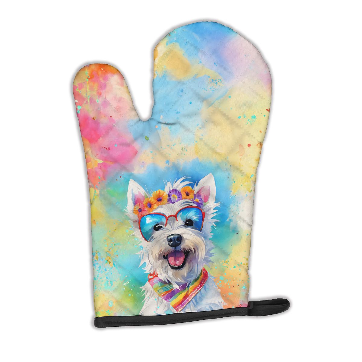 Westie Hippie Dawg Oven Mitt Heat Resistant Thick Oven Mitt for Hot Pans and Oven, Kitchen Mitt Protect Hands, Cooking Baking Glove