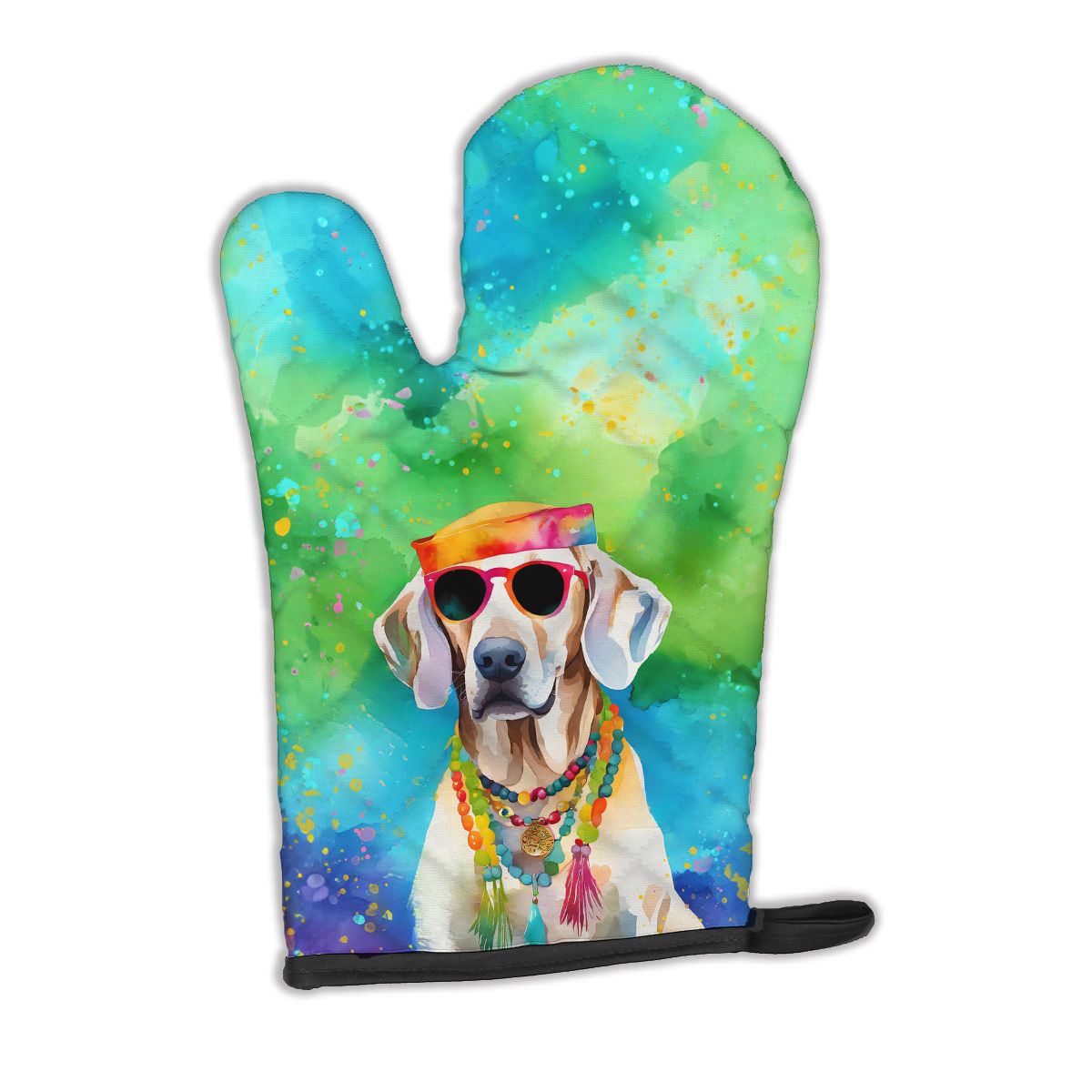 Weimaraner Hippie Dawg Oven Mitt Heat Resistant Thick Oven Mitt for Hot Pans and Oven, Kitchen Mitt Protect Hands, Cooking Baking Glove