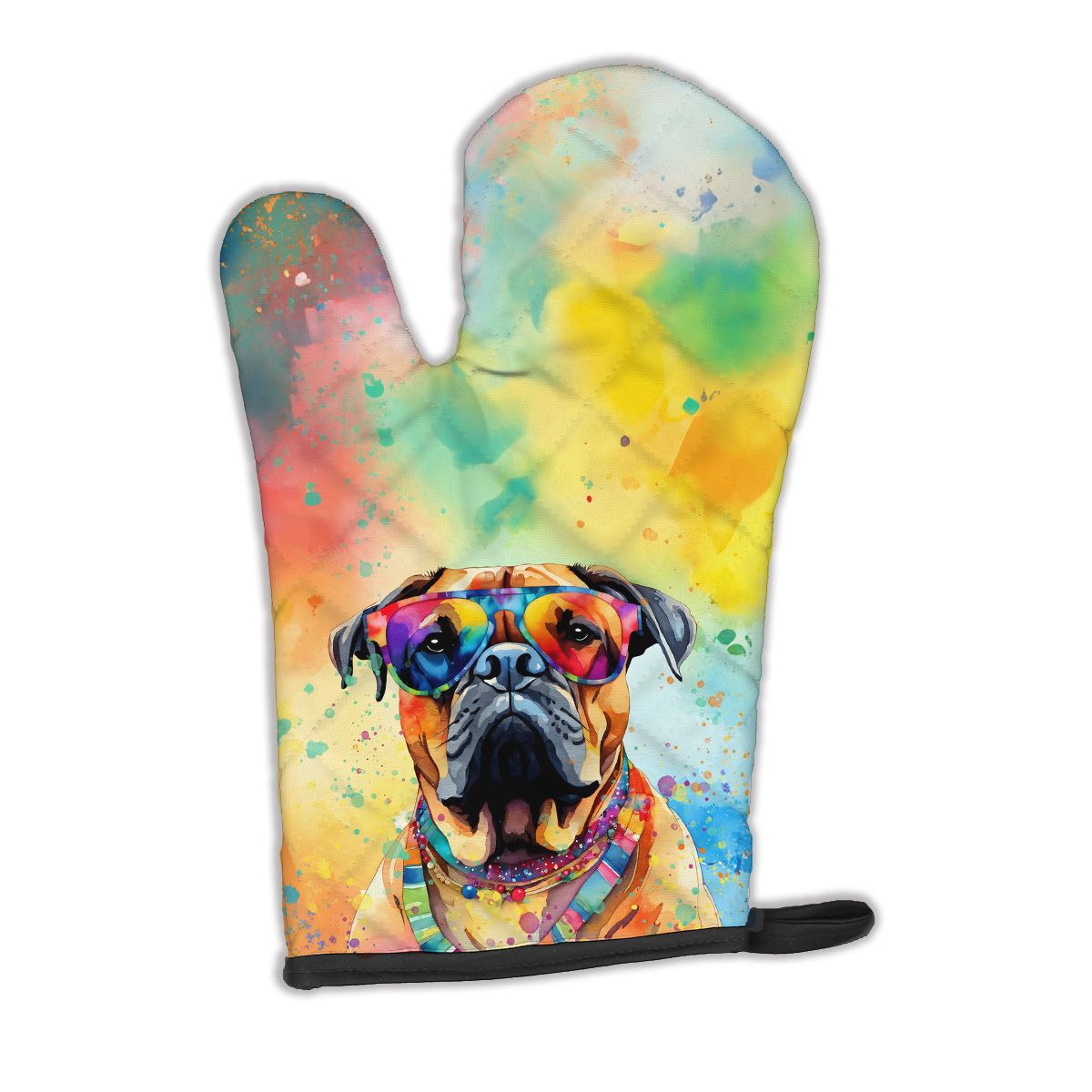 Bullmastiff Hippie Dawg Oven Mitt Heat Resistant Thick Oven Mitt for Hot Pans and Oven, Kitchen Mitt Protect Hands, Cooking Baking Glove