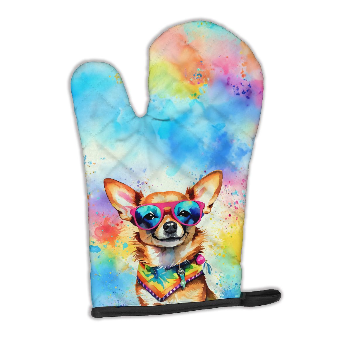 Chihuahua Hippie Dawg Oven Mitt Heat Resistant Thick Oven Mitt for Hot Pans and Oven, Kitchen Mitt Protect Hands, Cooking Baking Glove