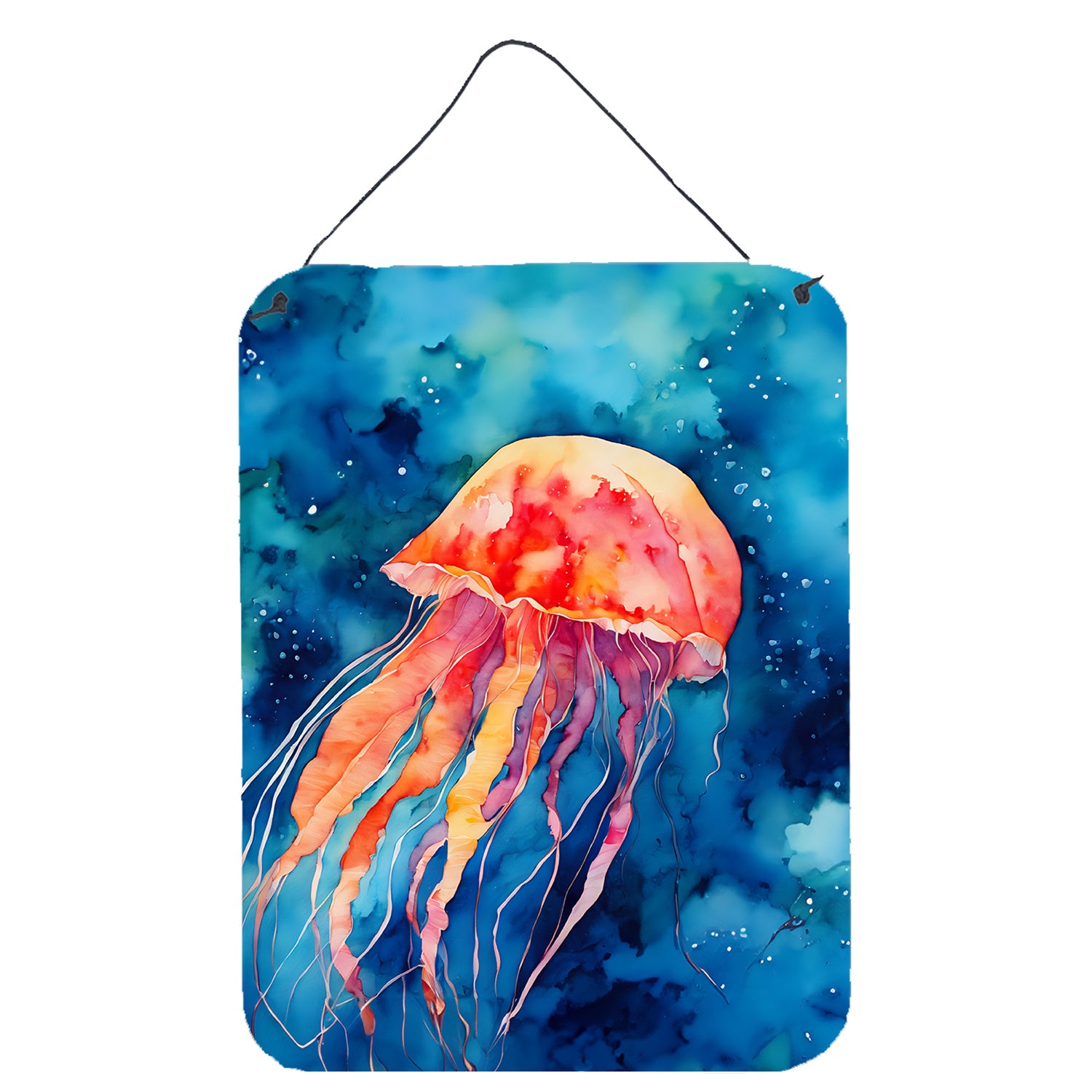 NEW Jellyfish Wall or Door Hanging Prints Aluminum Metal Sign Kitchen Wall Bar Bathroom Plaque Home Decor Front Door Plaque, 12x16, Multicolor