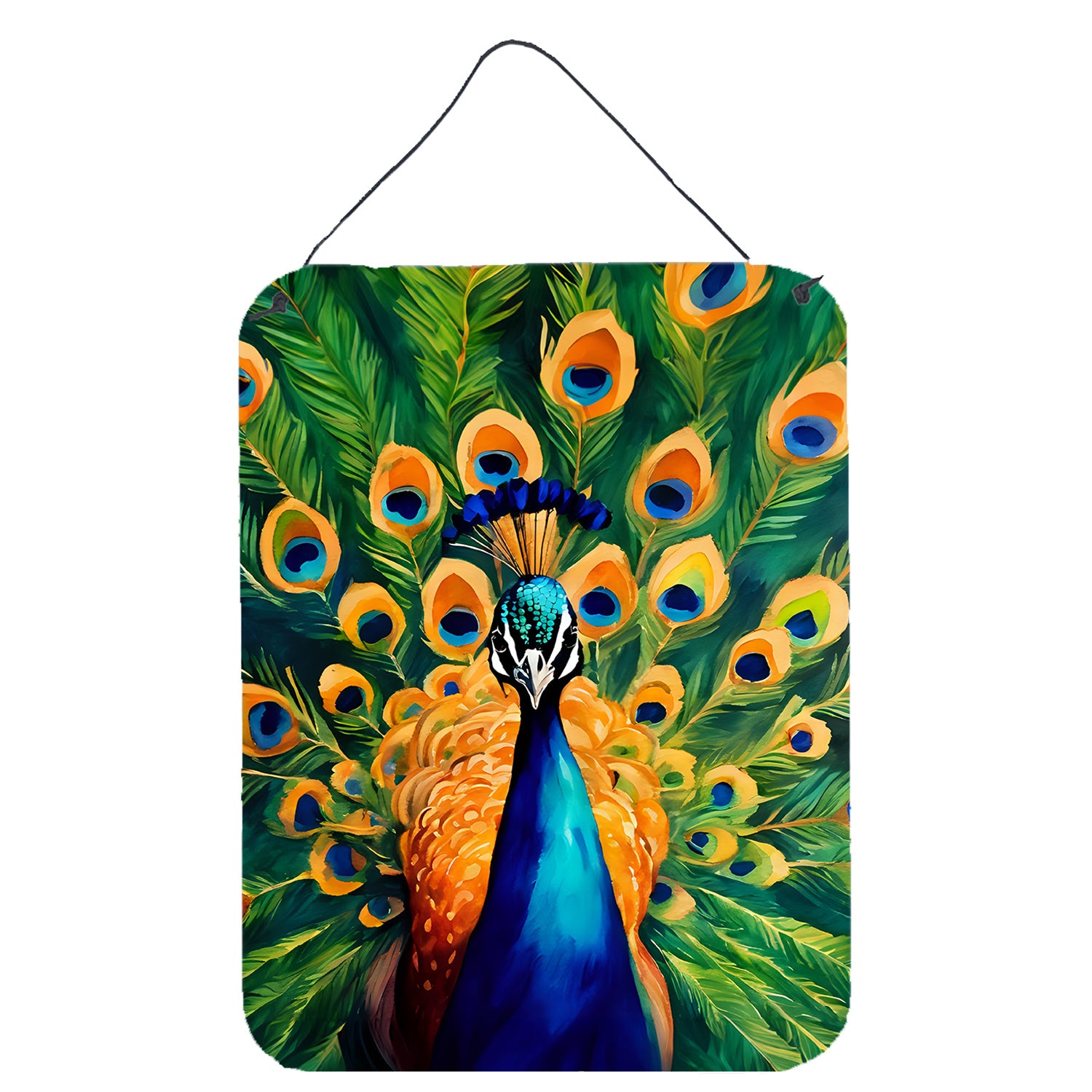 NEW Peacock Wall or Door Hanging Prints Aluminum Metal Sign Kitchen Wall Bar Bathroom Plaque Home Decor Front Door Plaque, 12x16, Multicolor