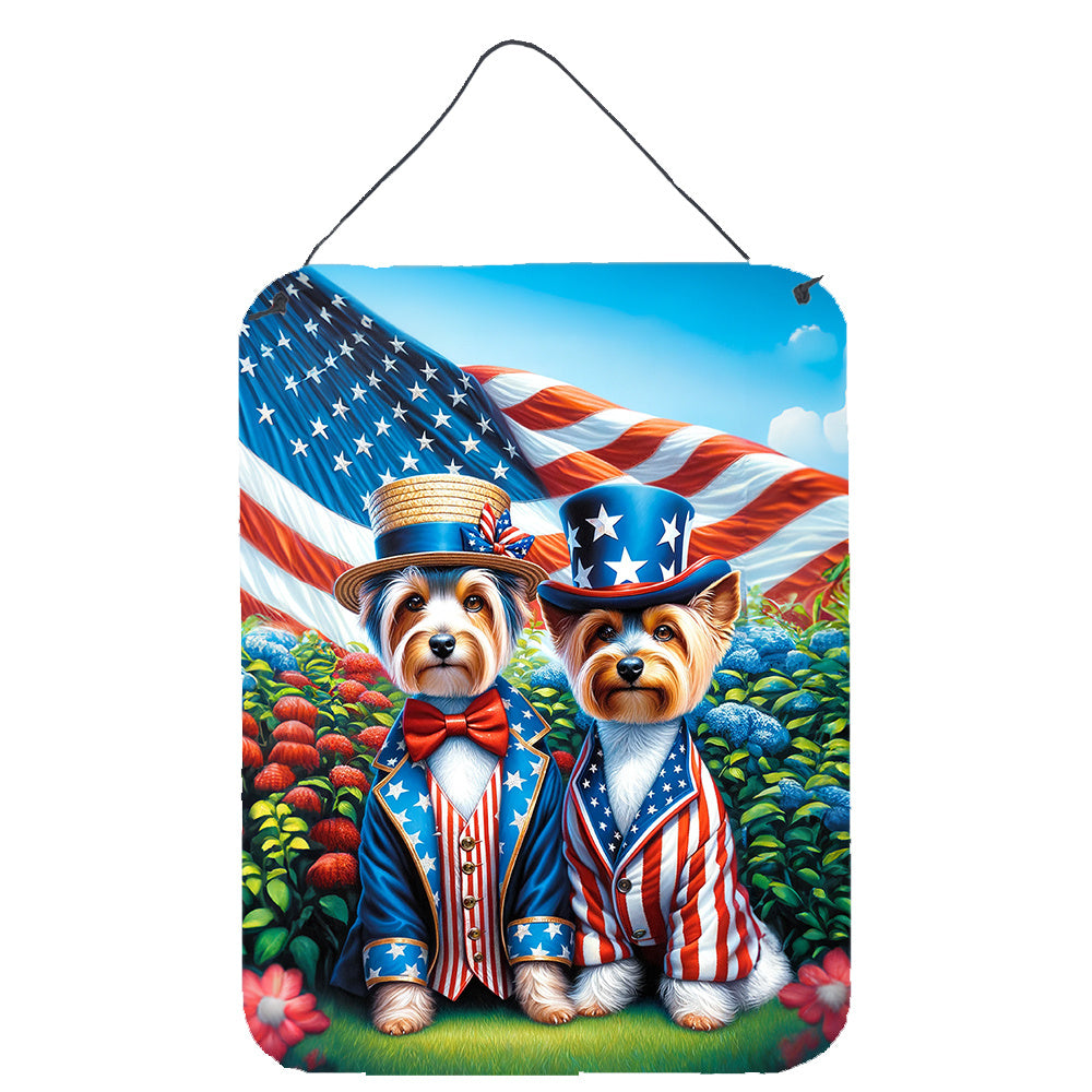 NEW All American Silky Terrier Wall or Door Hanging Prints Aluminum Metal Sign Kitchen Wall Bar Bathroom Plaque Home Decor Front Door Plaque, 12x16, Multicolor