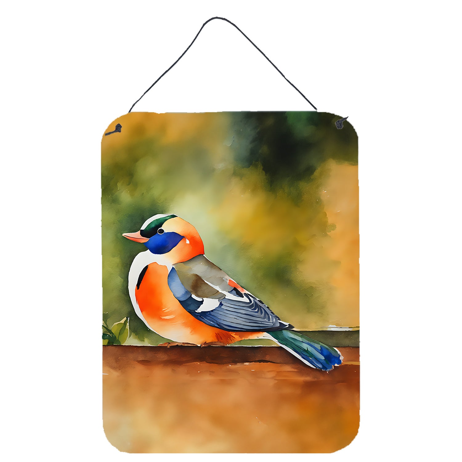 NEW Mandarin Duck Wall or Door Hanging Prints Aluminum Metal Sign Kitchen Wall Bar Bathroom Plaque Home Decor Front Door Plaque, 12x16, Multicolor