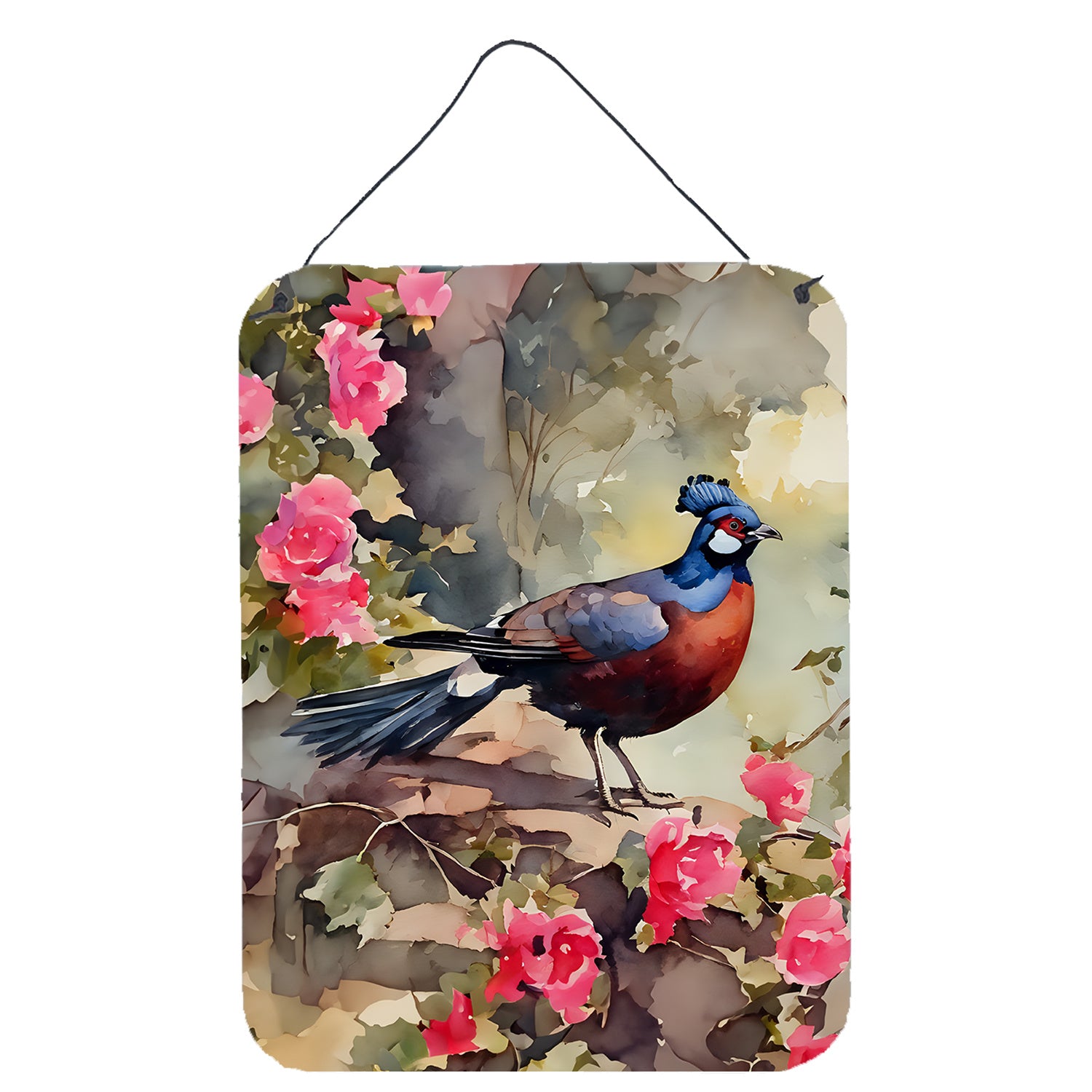 NEW Pheasant Wall or Door Hanging Prints Aluminum Metal Sign Kitchen Wall Bar Bathroom Plaque Home Decor Front Door Plaque, 12x16, Multicolor