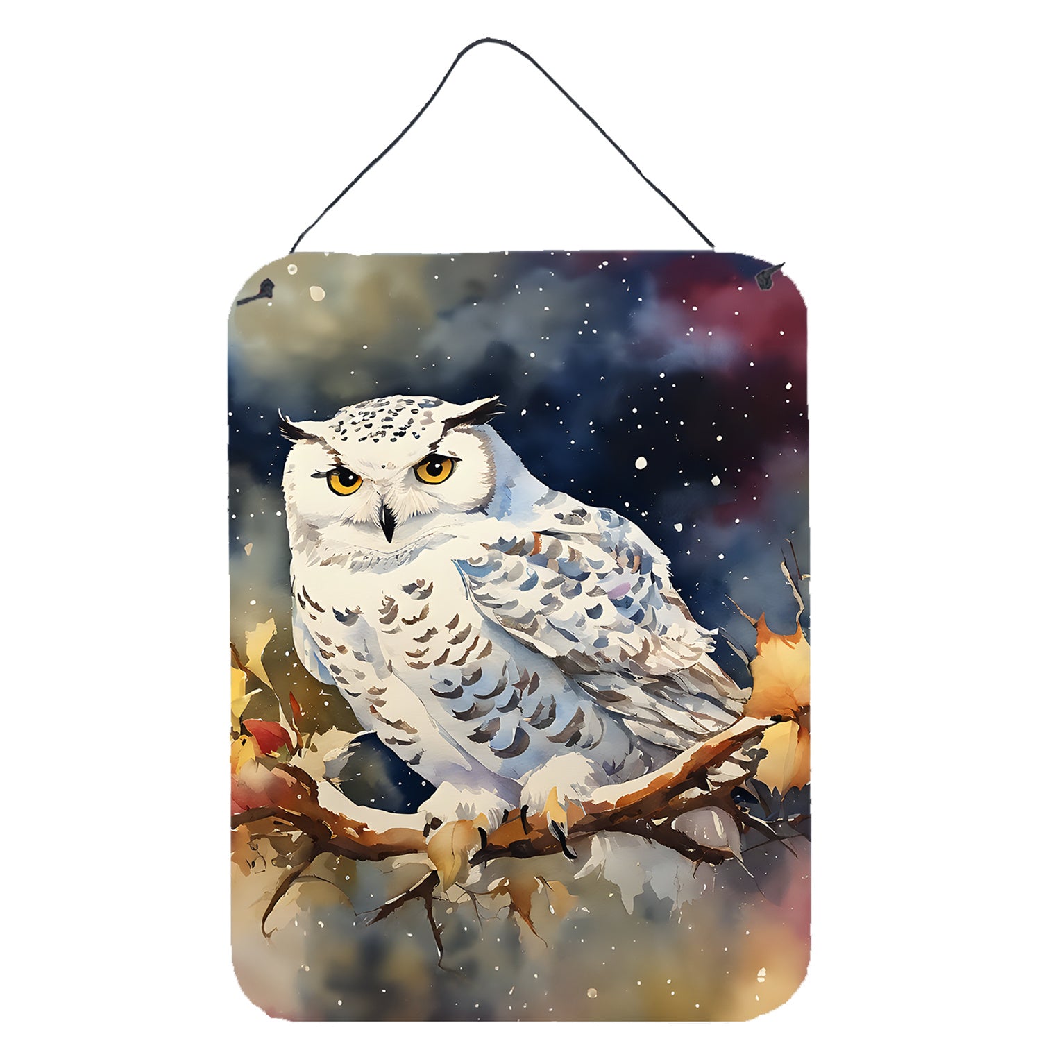 NEW Snowy Owl Wall or Door Hanging Prints Aluminum Metal Sign Kitchen Wall Bar Bathroom Plaque Home Decor Front Door Plaque, 12x16, Multicolor