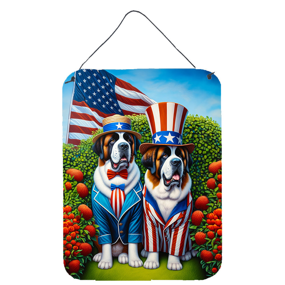 NEW All American Saint Bernard Wall or Door Hanging Prints Aluminum Metal Sign Kitchen Wall Bar Bathroom Plaque Home Decor Front Door Plaque, 12x16, Multicolor