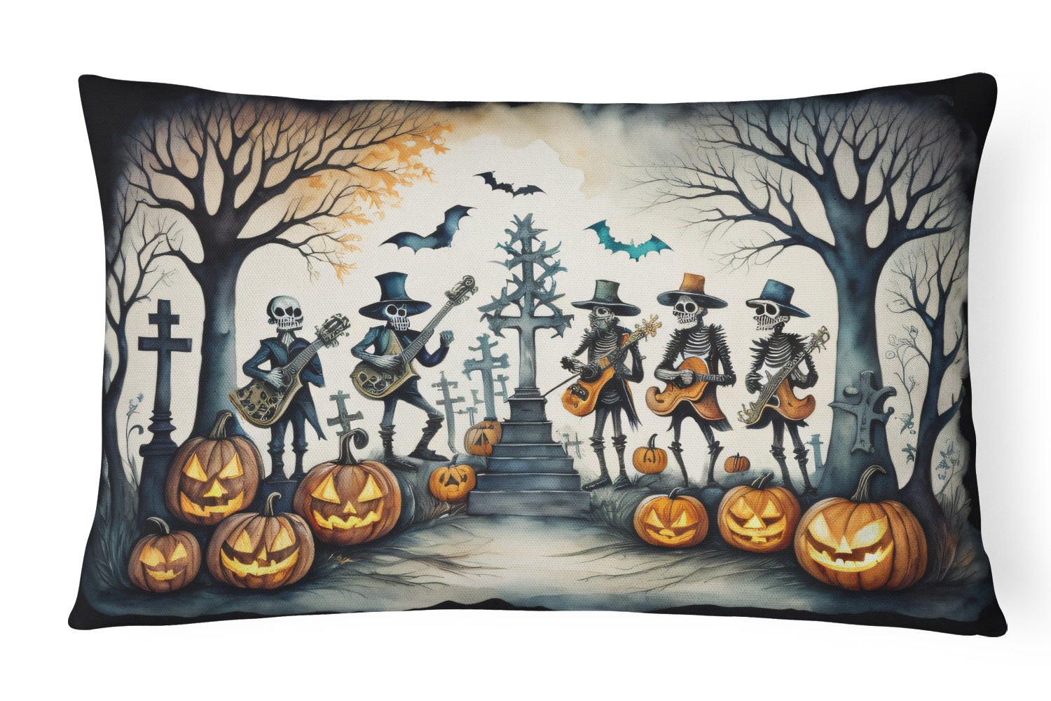 More Spooky Halloween Throw Pillow Throw Pillow for Indoor Couch Bed Outdoor Patio Washable, Mariachi Band 2259,12Hx16W