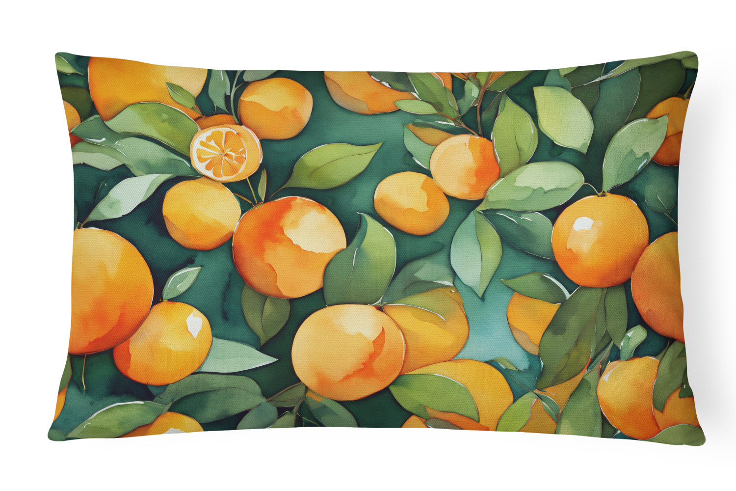 State Watercolor Flowers Throw Pillow Throw Pillow for Indoor Couch Bed Outdoor Patio Washable, Florida Orange Blossom 1637,12Hx16W