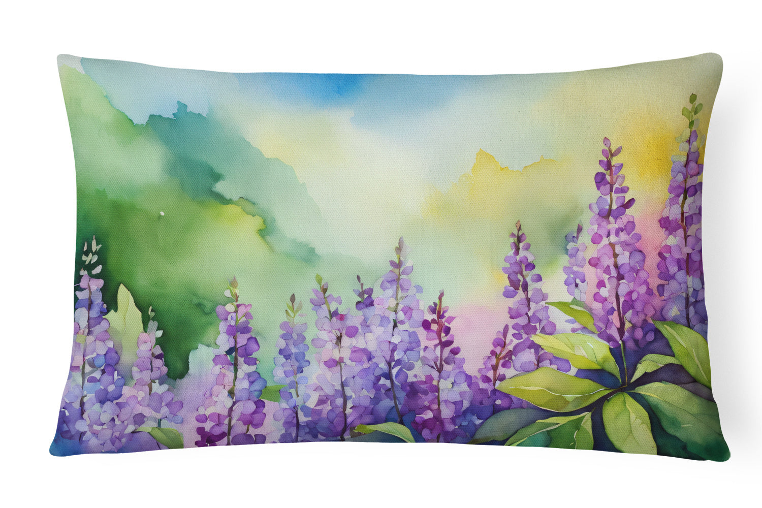 State Watercolor Flowers Throw Pillow Throw Pillow for Indoor Couch Bed Outdoor Patio Washable, Idaho Syringa 1645,12Hx16W