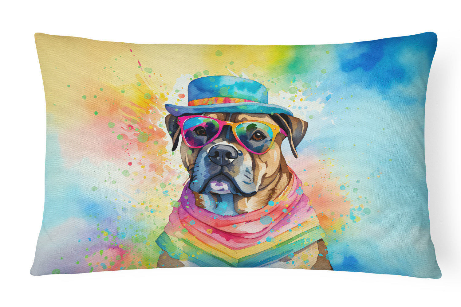 Hippie Dawg Throw Pillow Throw Pillow for Indoor Couch Bed Outdoor Patio Washable, Cane Corso 2481,12Hx16W