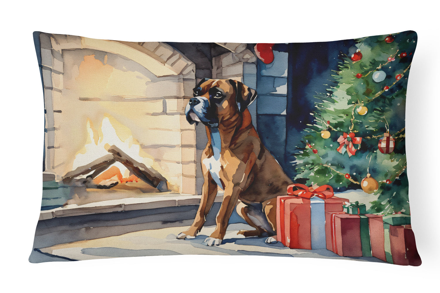 Cozy Christmas Throw Pillow Throw Pillow for Indoor Couch Bed Outdoor Patio Washable, Boxer 2770,12Hx16W