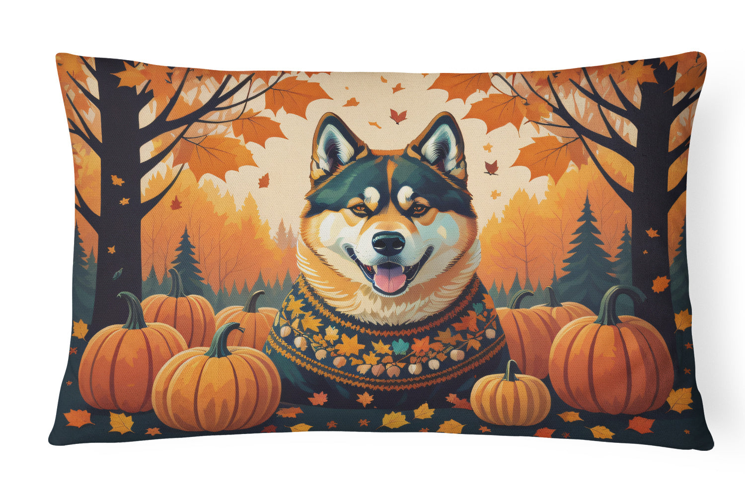 Autumn Leaves Throw Pillow Throw Pillow for Indoor Couch Bed Outdoor Patio Washable, Akita,12Hx16W