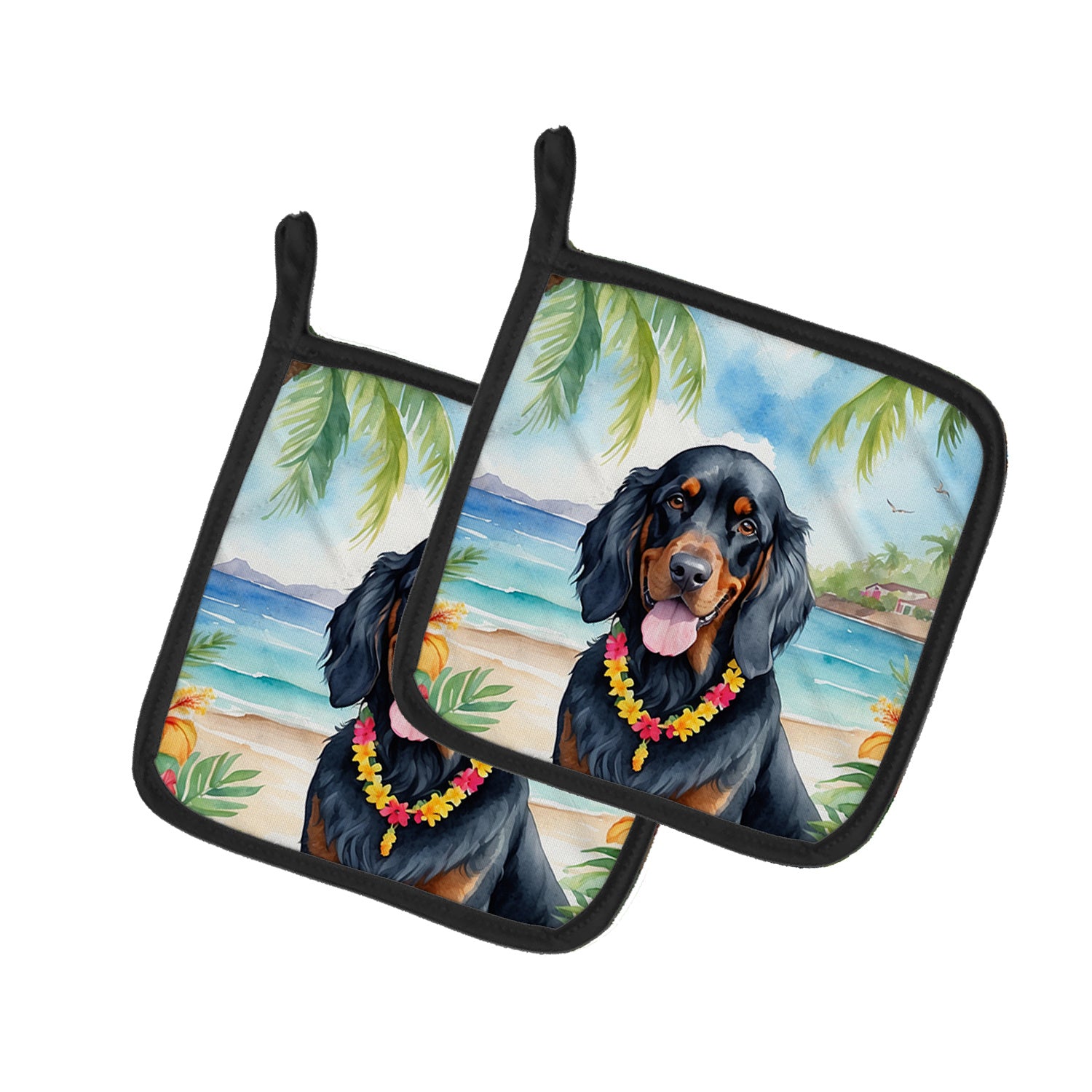 Gordon Setter Luau Pair of Pot Holders Kitchen Heat Resistant Pot Holders Sets Oven Hot Pads for Cooking Baking BBQ, 7 1/2 x 7 1/2