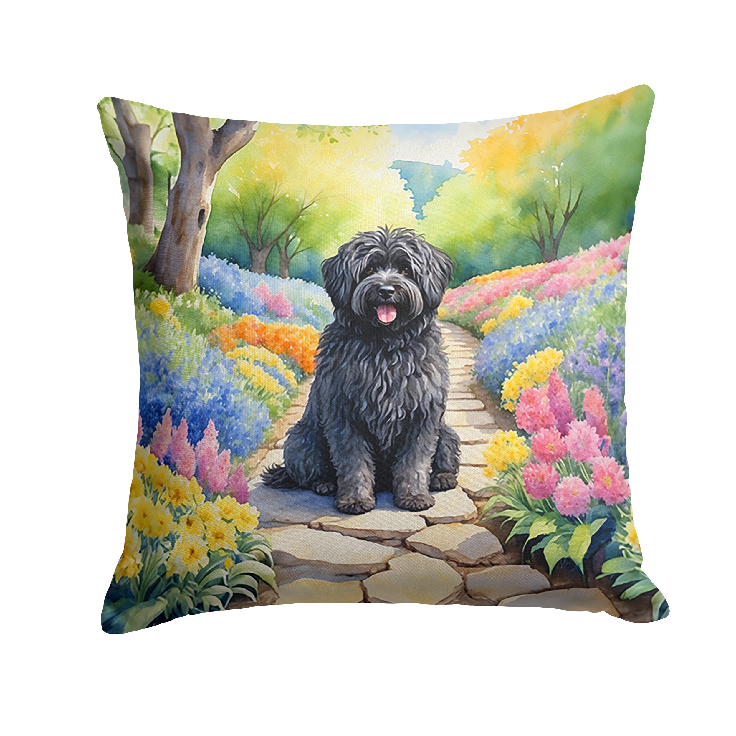 Puli Spring Path Throw Pillow Machine Washable, Indoor Outdoor Decorative Pillow for Couch, Bed or Patio, 14Hx14W