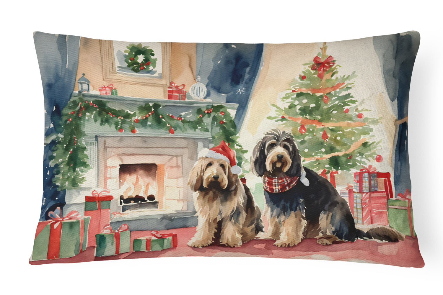 Cozy Christmas Throw Pillow Throw Pillow for Indoor Couch Bed Outdoor Patio Washable, Otterhound 2719,12Hx16W