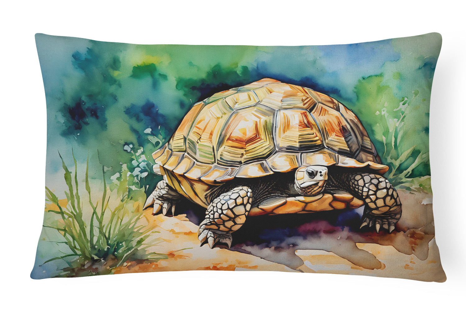 NEW Watercolor Wildlife Throw Pillow Throw Pillow for Indoor Couch Bed Outdoor Patio Washable, Tortoises 2996,12Hx16W