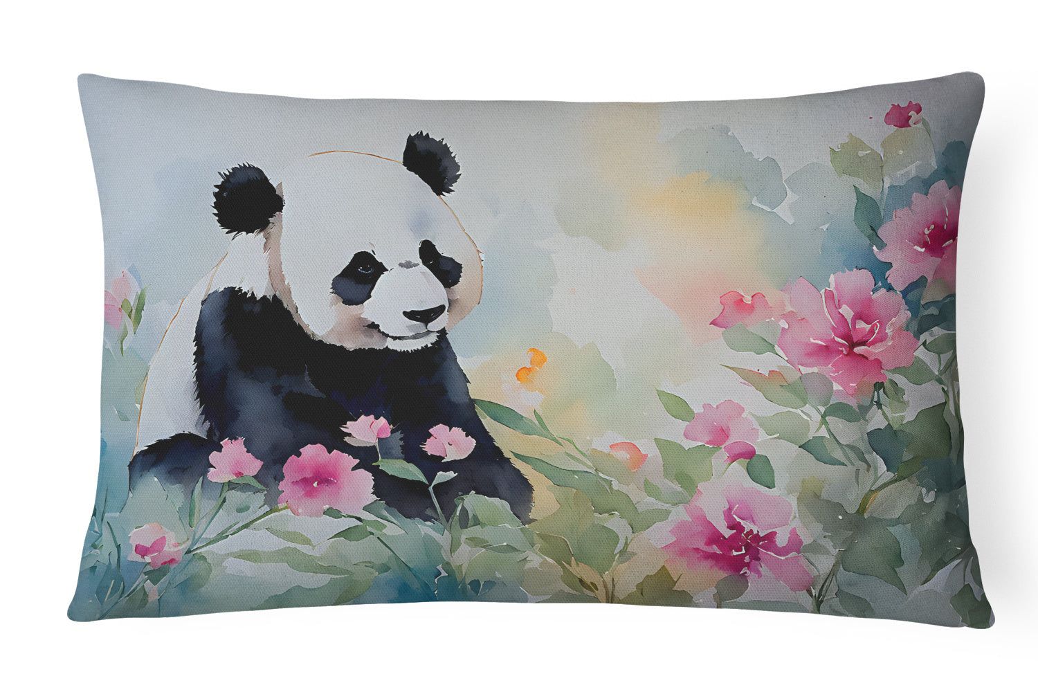 NEW Watercolor Wildlife Throw Pillow Throw Pillow for Indoor Couch Bed Outdoor Patio Washable, Panda 2972,12Hx16W