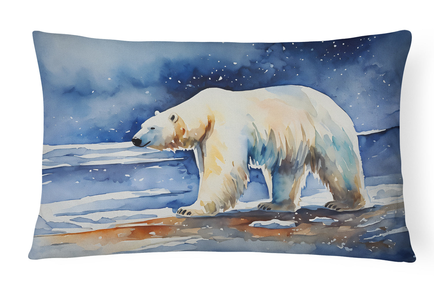 NEW Watercolor Wildlife Throw Pillow Throw Pillow for Indoor Couch Bed Outdoor Patio Washable, Polar Bear 2979,12Hx16W