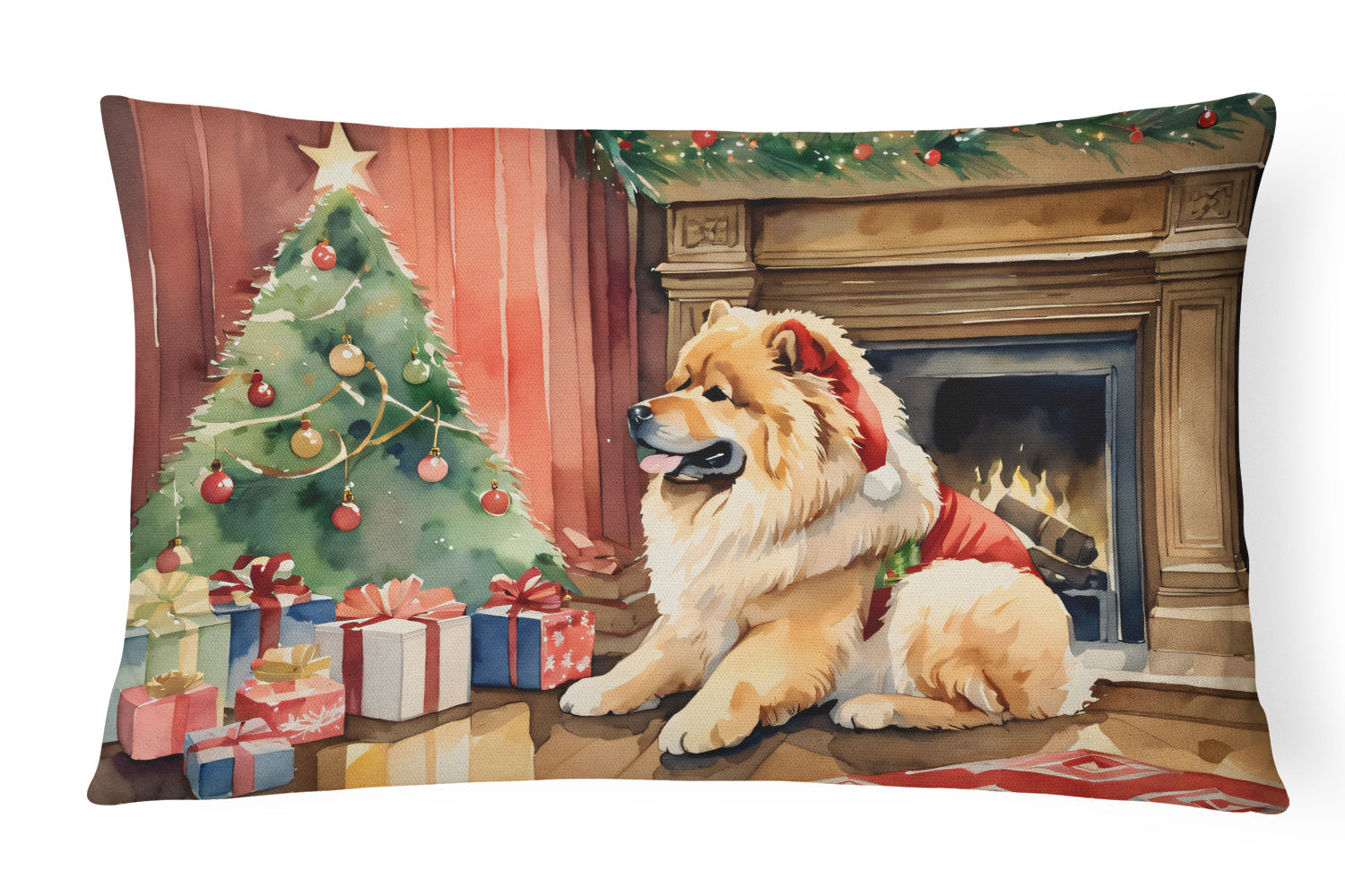 Cozy Christmas Throw Pillow Throw Pillow for Indoor Couch Bed Outdoor Patio Washable, Chow Chow 2634,12Hx16W