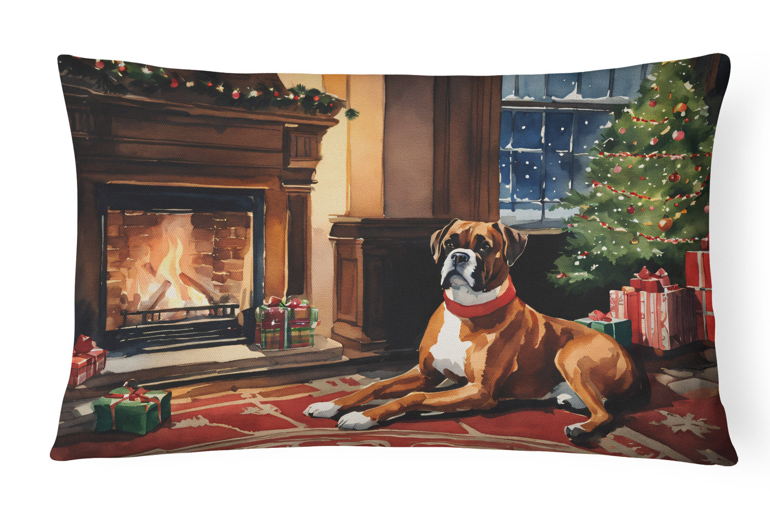 Cozy Christmas Throw Pillow Throw Pillow for Indoor Couch Bed Outdoor Patio Washable, Boxer 2620,12Hx16W