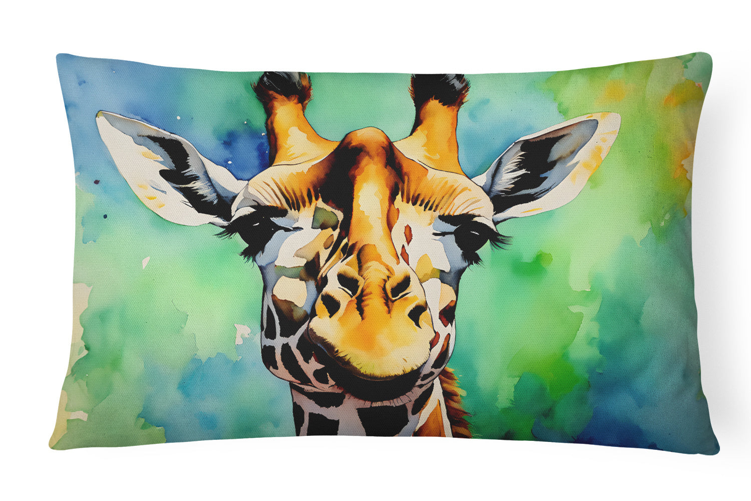 NEW Watercolor Wildlife Throw Pillow Throw Pillow for Indoor Couch Bed Outdoor Patio Washable, Giraffe 2911,12Hx16W