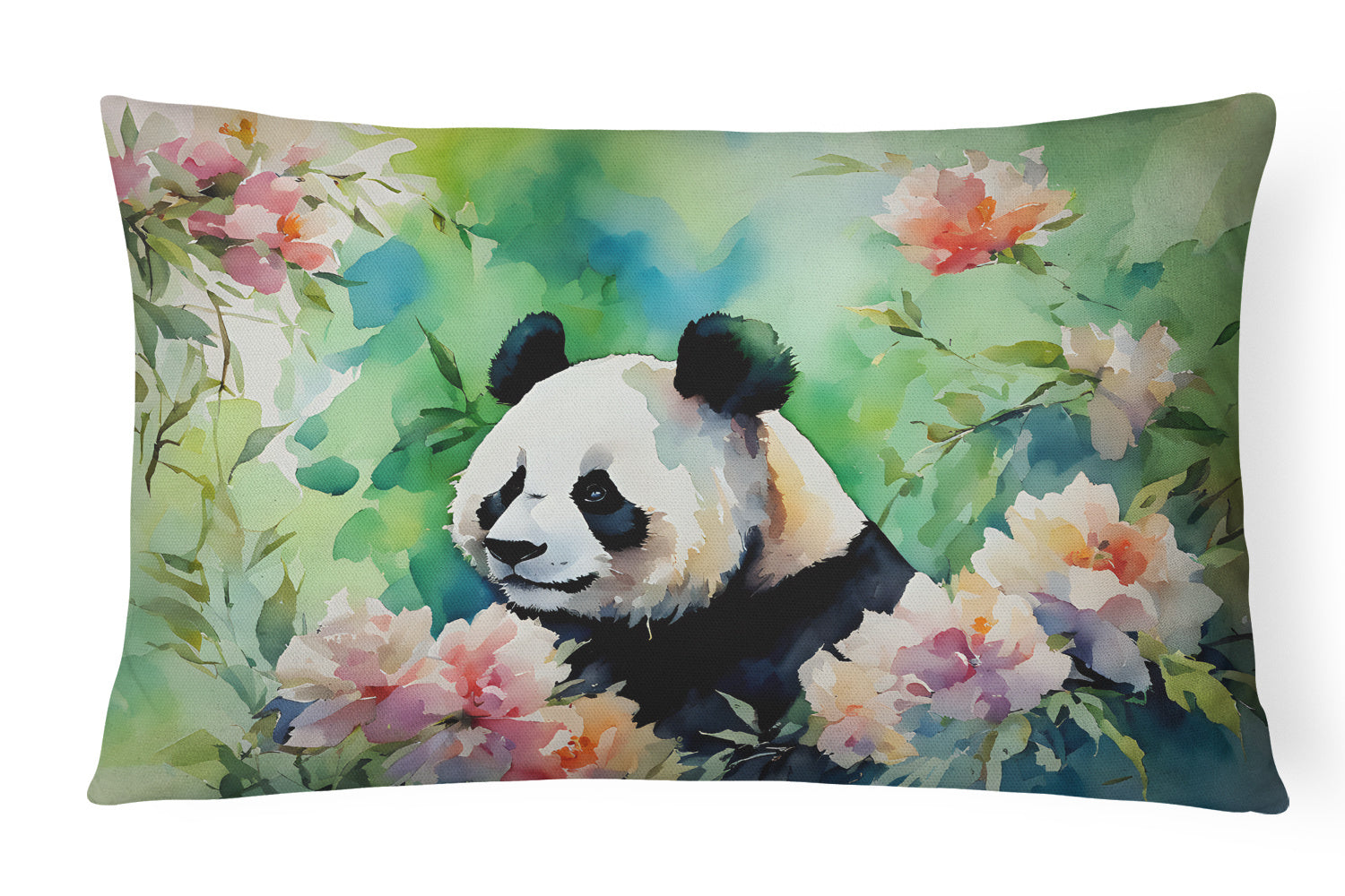 NEW Watercolor Wildlife Throw Pillow Throw Pillow for Indoor Couch Bed Outdoor Patio Washable, Panda 2970,12Hx16W