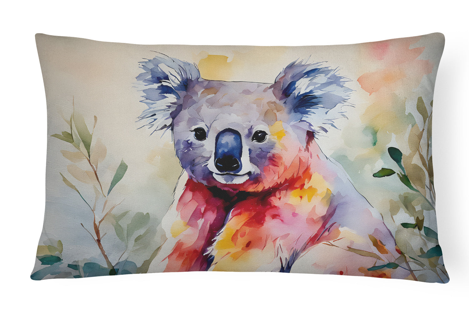 NEW Watercolor Wildlife Throw Pillow Throw Pillow for Indoor Couch Bed Outdoor Patio Washable, Koala 2939,12Hx16W