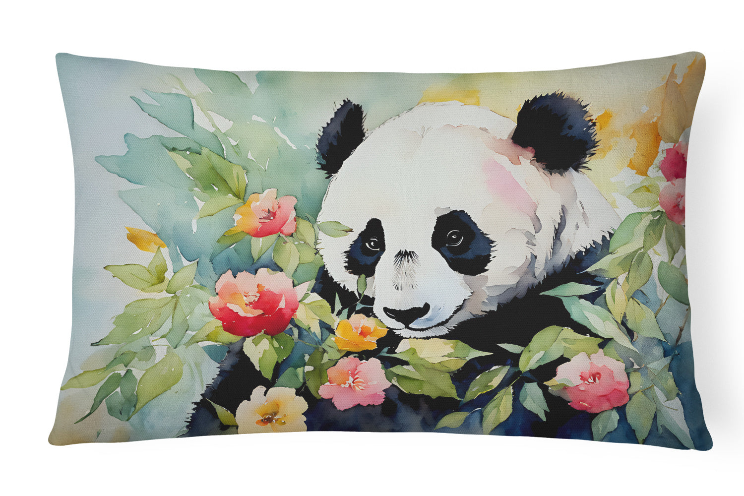 NEW Watercolor Wildlife Throw Pillow Throw Pillow for Indoor Couch Bed Outdoor Patio Washable, Panda 2968,12Hx16W