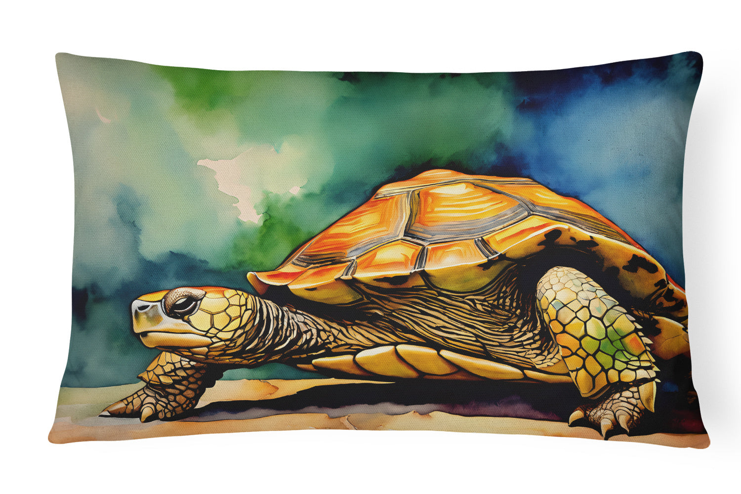 NEW Watercolor Wildlife Throw Pillow Throw Pillow for Indoor Couch Bed Outdoor Patio Washable, Tortoises 2995,12Hx16W