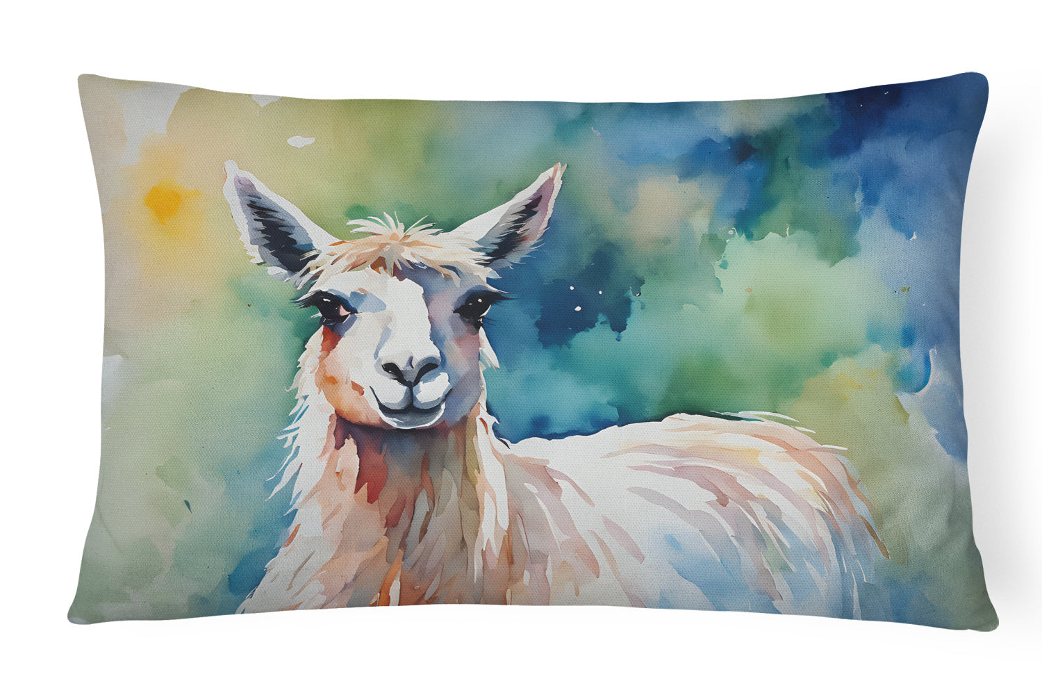 NEW Watercolor Wildlife Throw Pillow Throw Pillow for Indoor Couch Bed Outdoor Patio Washable, Llama 2957,12Hx16W