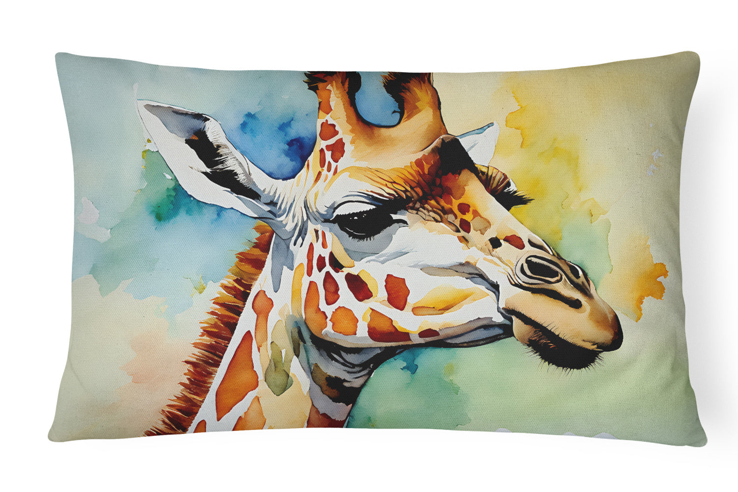 NEW Watercolor Wildlife Throw Pillow Throw Pillow for Indoor Couch Bed Outdoor Patio Washable, Giraffe 2915,12Hx16W