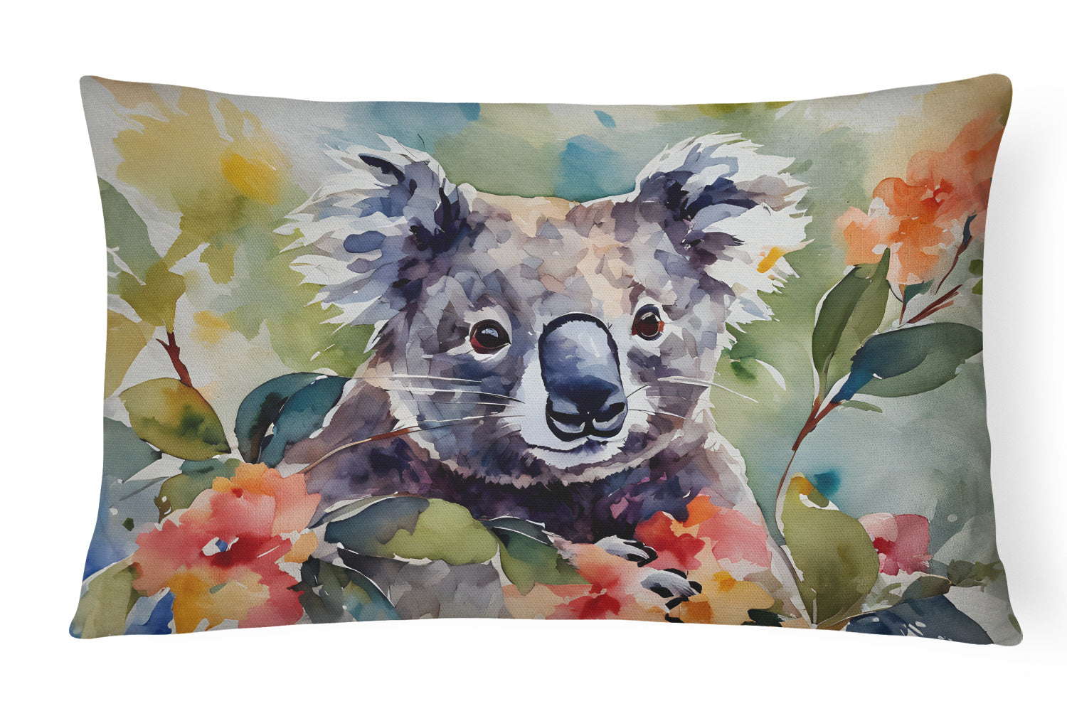 NEW Watercolor Wildlife Throw Pillow Throw Pillow for Indoor Couch Bed Outdoor Patio Washable, Koala 2935,12Hx16W