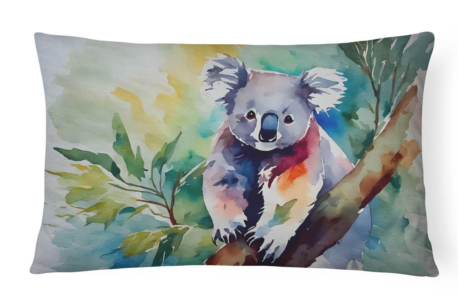 NEW Watercolor Wildlife Throw Pillow Throw Pillow for Indoor Couch Bed Outdoor Patio Washable, Koala 2938,12Hx16W