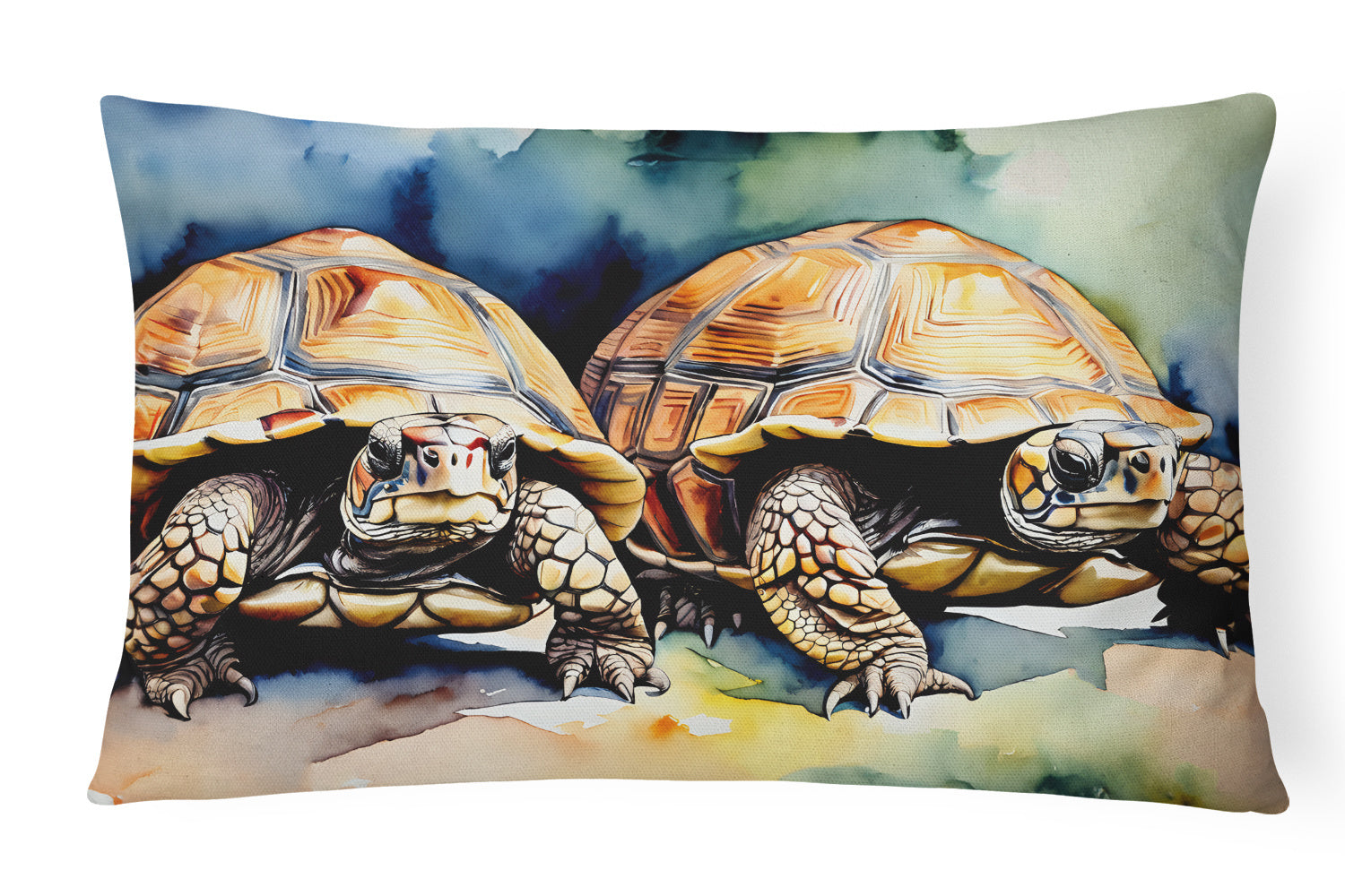 NEW Watercolor Wildlife Throw Pillow Throw Pillow for Indoor Couch Bed Outdoor Patio Washable, Tortoises 2994,12Hx16W