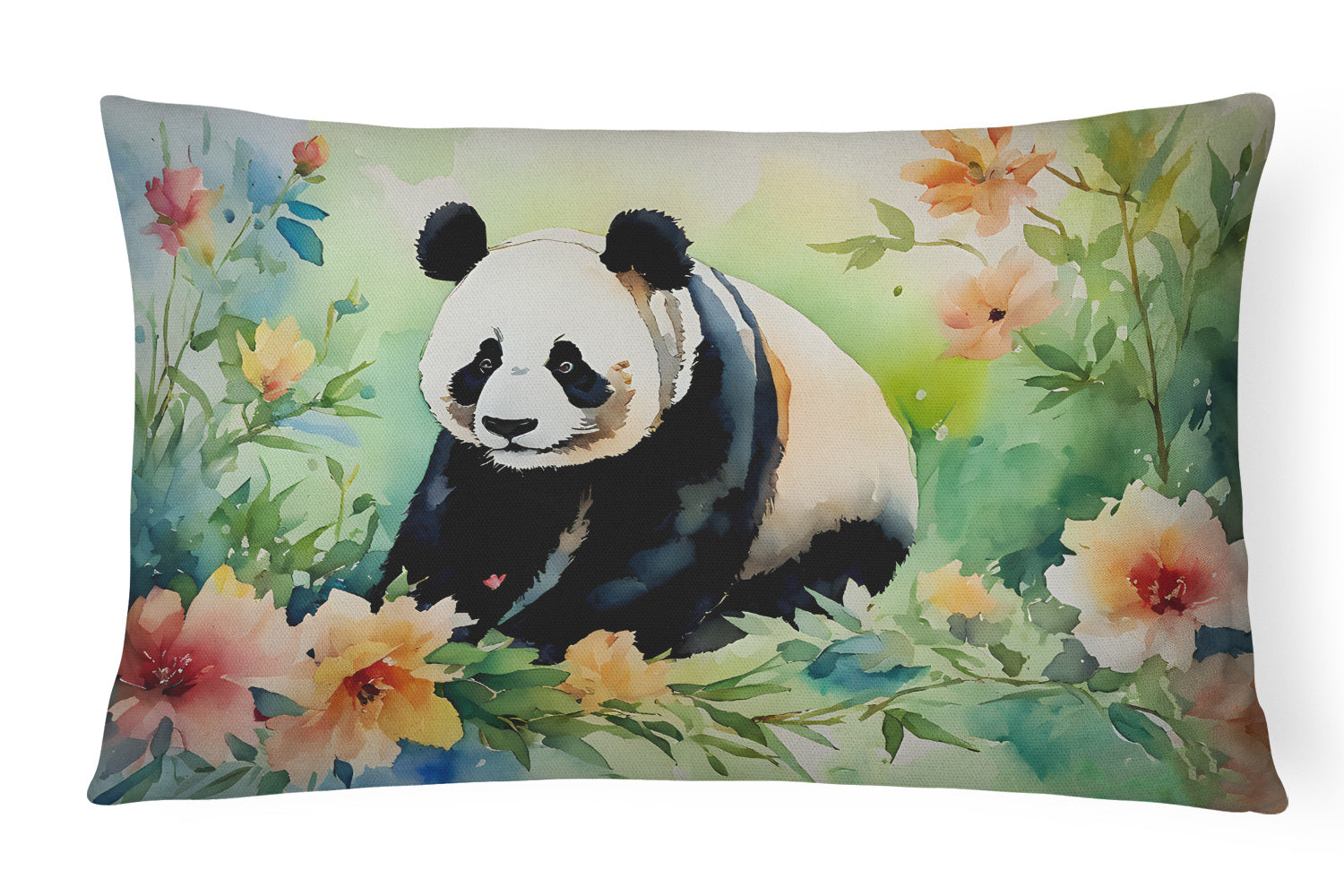 NEW Watercolor Wildlife Throw Pillow Throw Pillow for Indoor Couch Bed Outdoor Patio Washable, Panda 2973,12Hx16W