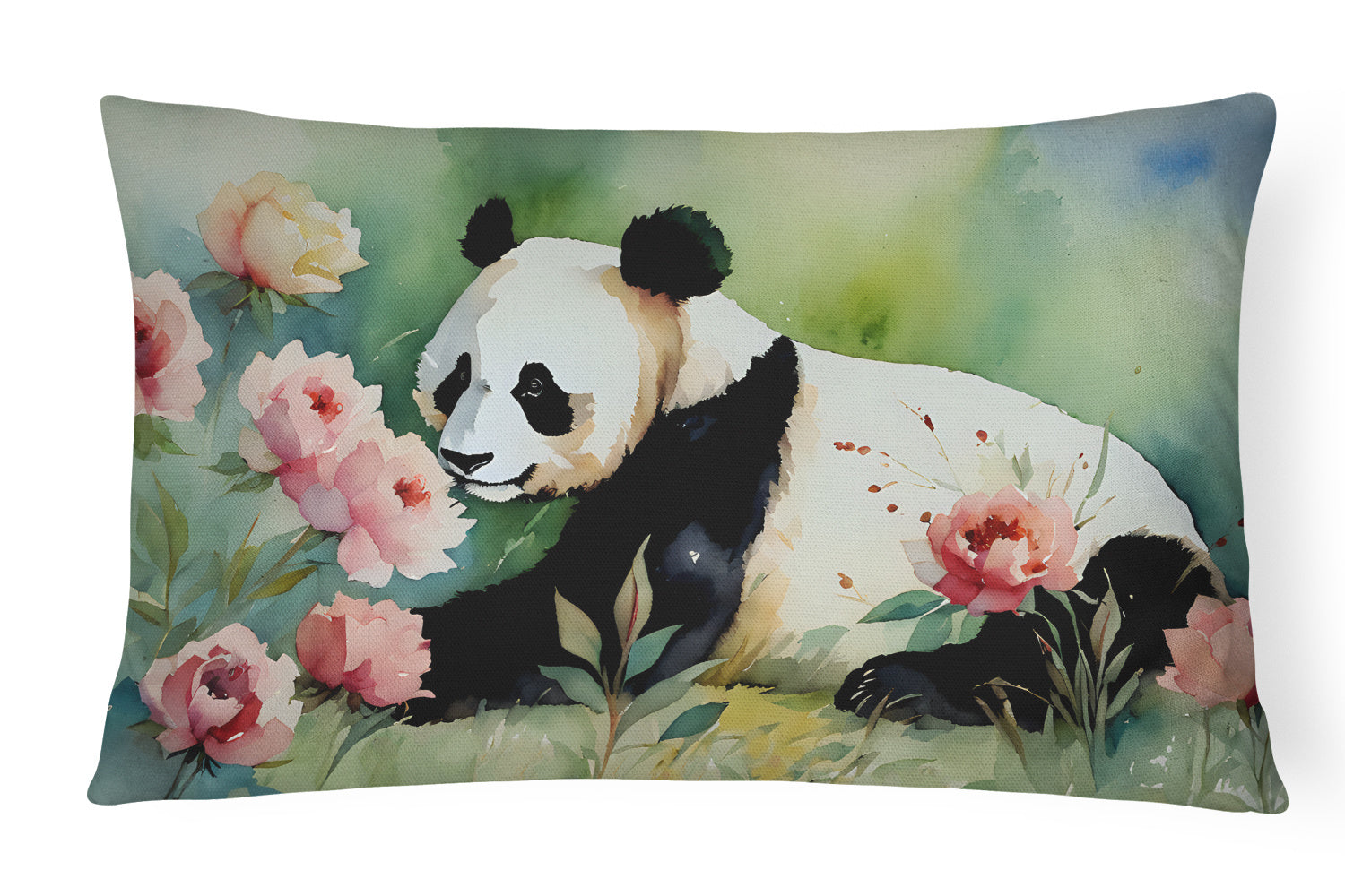 NEW Watercolor Wildlife Throw Pillow Throw Pillow for Indoor Couch Bed Outdoor Patio Washable, Panda 2971,12Hx16W