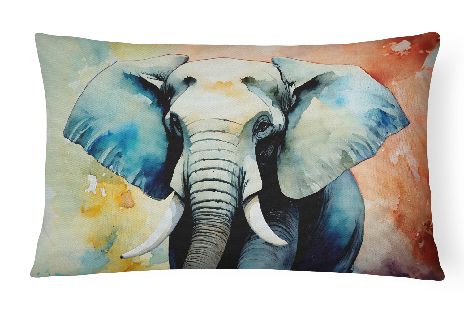 NEW Watercolor Wildlife Throw Pillow Throw Pillow for Indoor Couch Bed Outdoor Patio Washable, Elephant 2910,12Hx16W