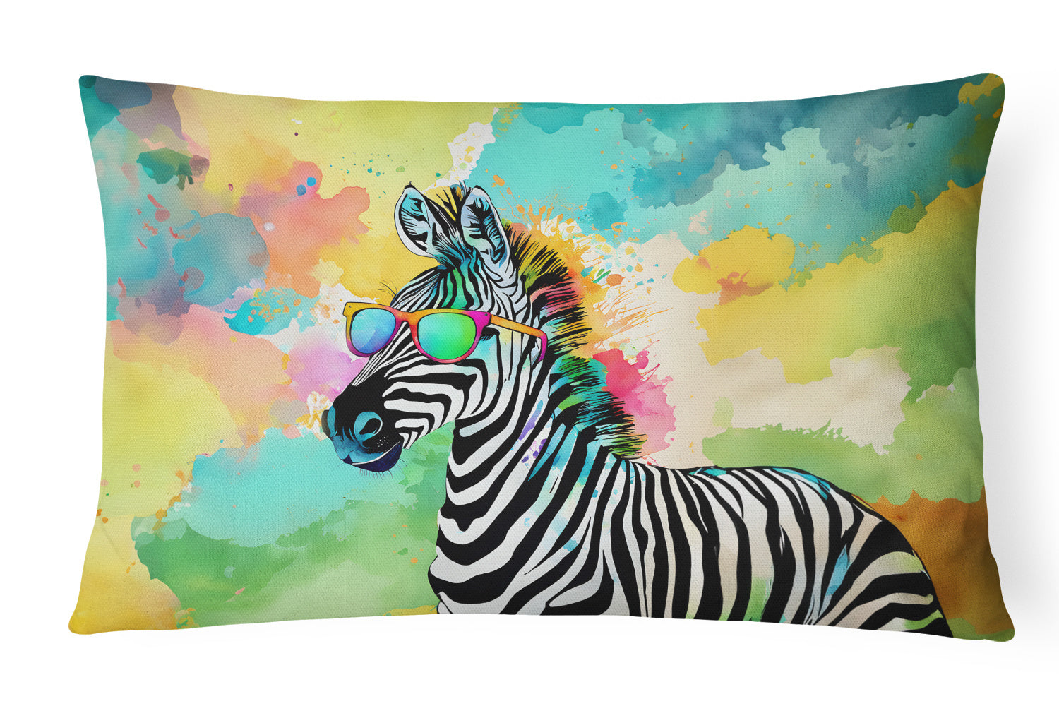 Hippie Animals Throw Pillow Throw Pillow for Indoor Couch Bed Outdoor Patio Washable, Zebra 4053,12Hx16W