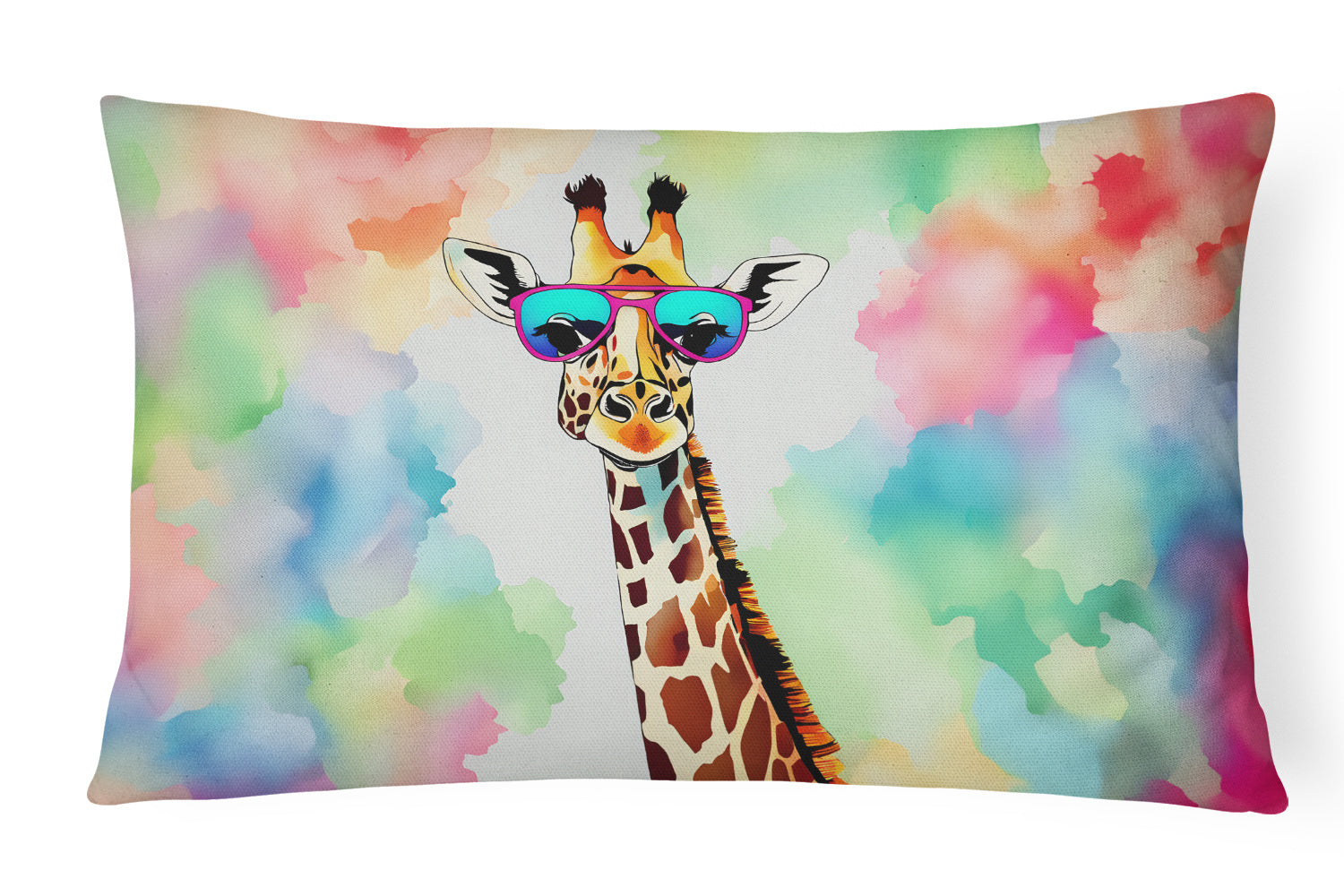 Hippie Animals Throw Pillow Throw Pillow for Indoor Couch Bed Outdoor Patio Washable, Giraffe 3985,12Hx16W