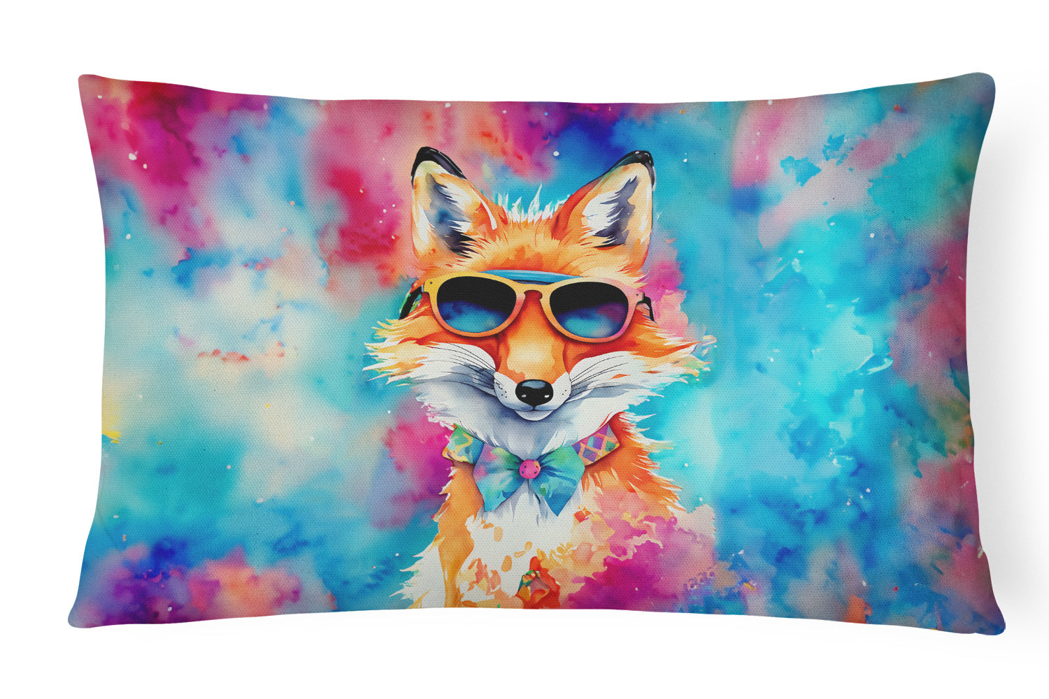 Hippie Animals Throw Pillow Throw Pillow for Indoor Couch Bed Outdoor Patio Washable, Fox 3983,12Hx16W