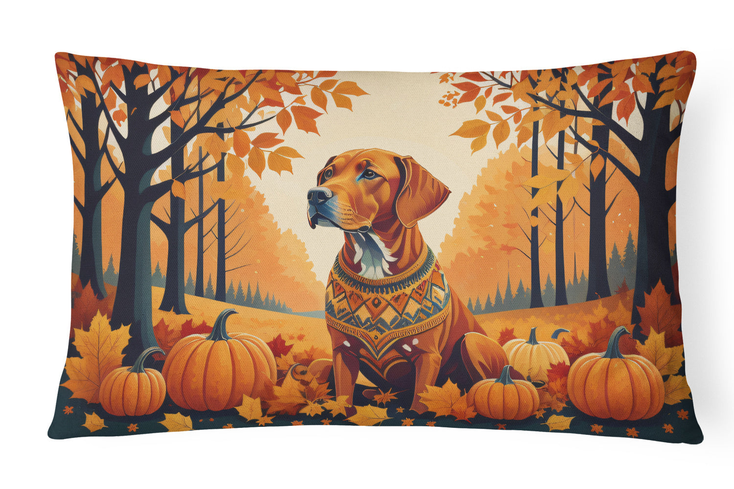 Autumn Leaves Throw Pillow Throw Pillow for Indoor Couch Bed Outdoor Patio Washable, Vizsla,12Hx16W