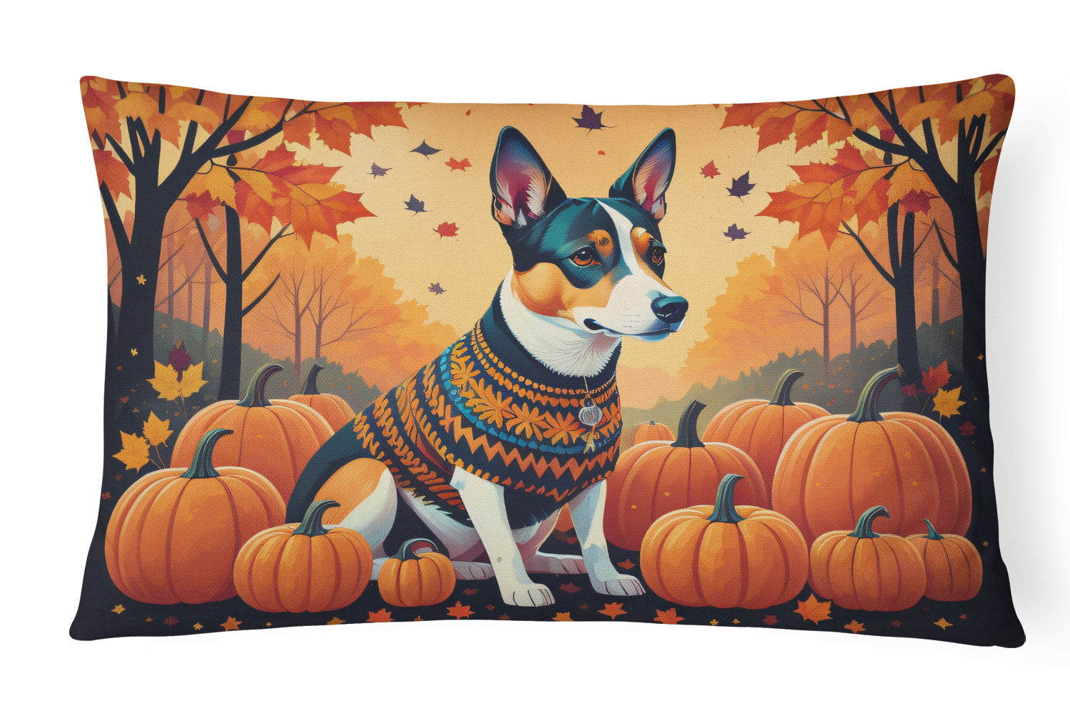 Autumn Leaves Throw Pillow Throw Pillow for Indoor Couch Bed Outdoor Patio Washable, Basenji,12Hx16W