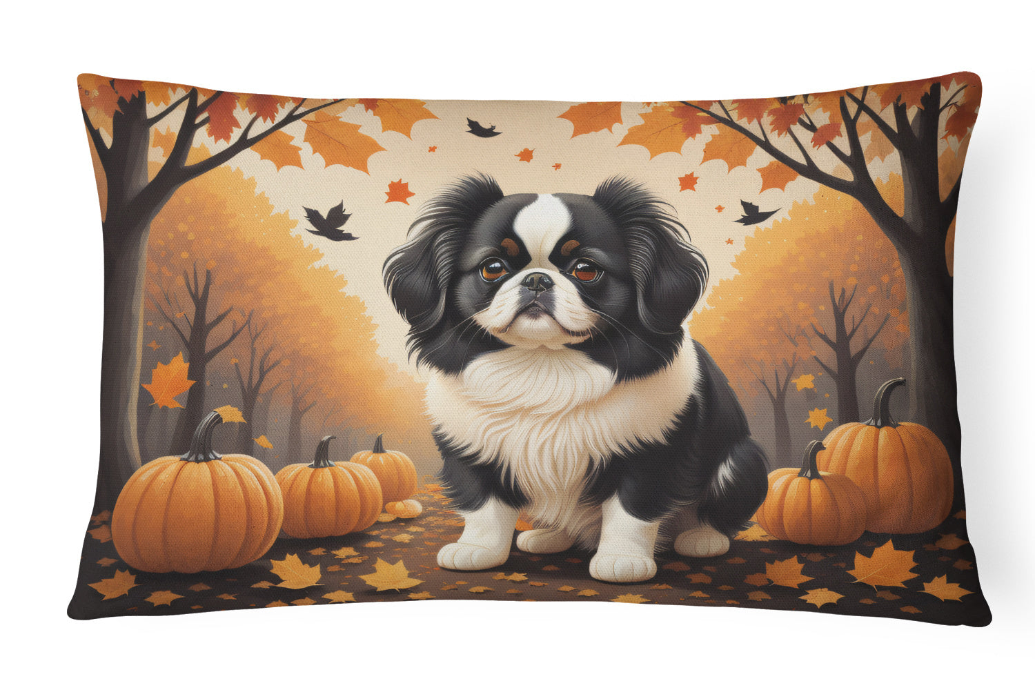 Autumn Leaves Throw Pillow Throw Pillow for Indoor Couch Bed Outdoor Patio Washable, Japanese Chin,12Hx16W