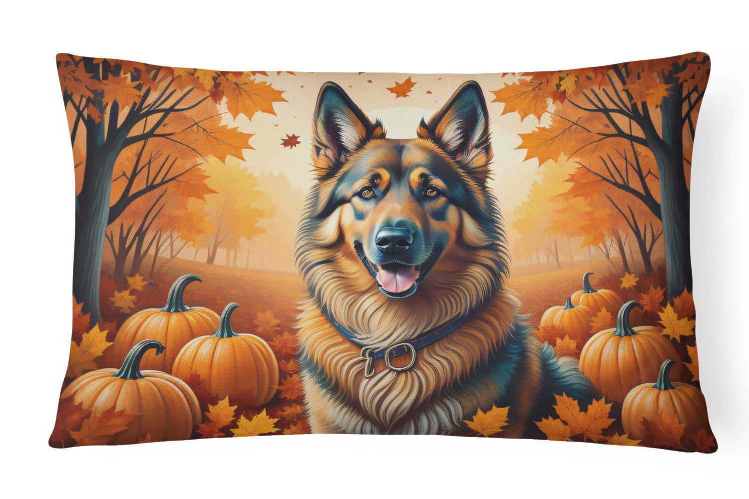 Autumn Leaves Throw Pillow Throw Pillow for Indoor Couch Bed Outdoor Patio Washable, Belgian Tervuren,12Hx16W