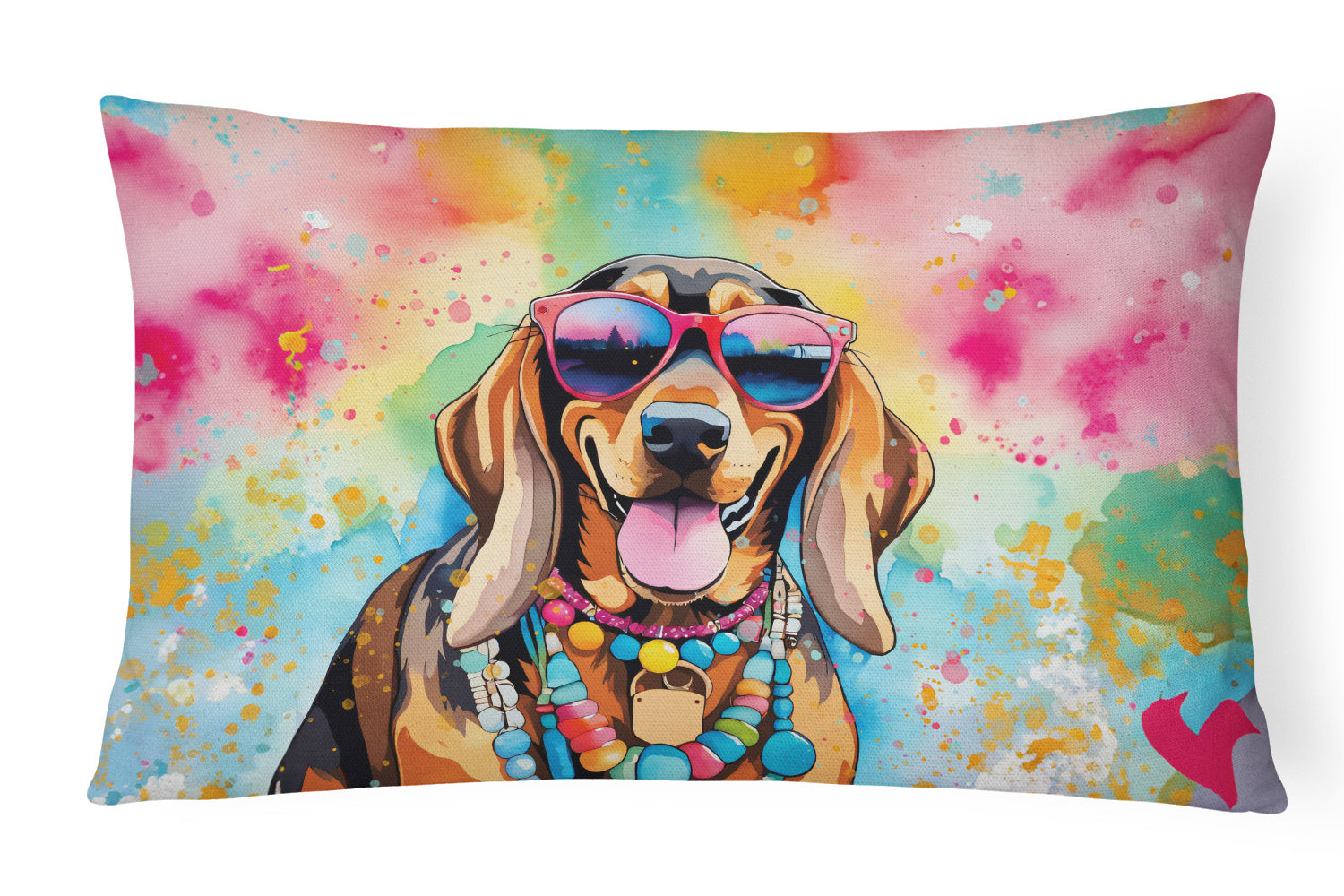 Hippie Dawg Throw Pillow Throw Pillow for Indoor Couch Bed Outdoor Patio Washable, Doberman Pinscher 2504,12Hx16W