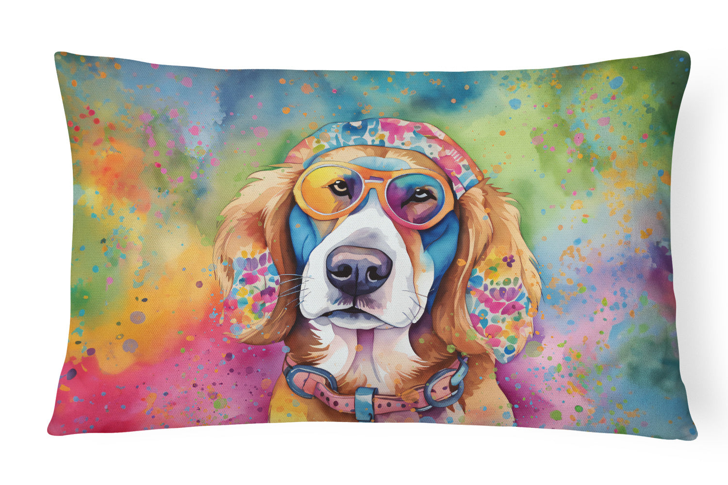 Hippie Dawg Throw Pillow Throw Pillow for Indoor Couch Bed Outdoor Patio Washable, Hippie Dawg 2582,12Hx16W