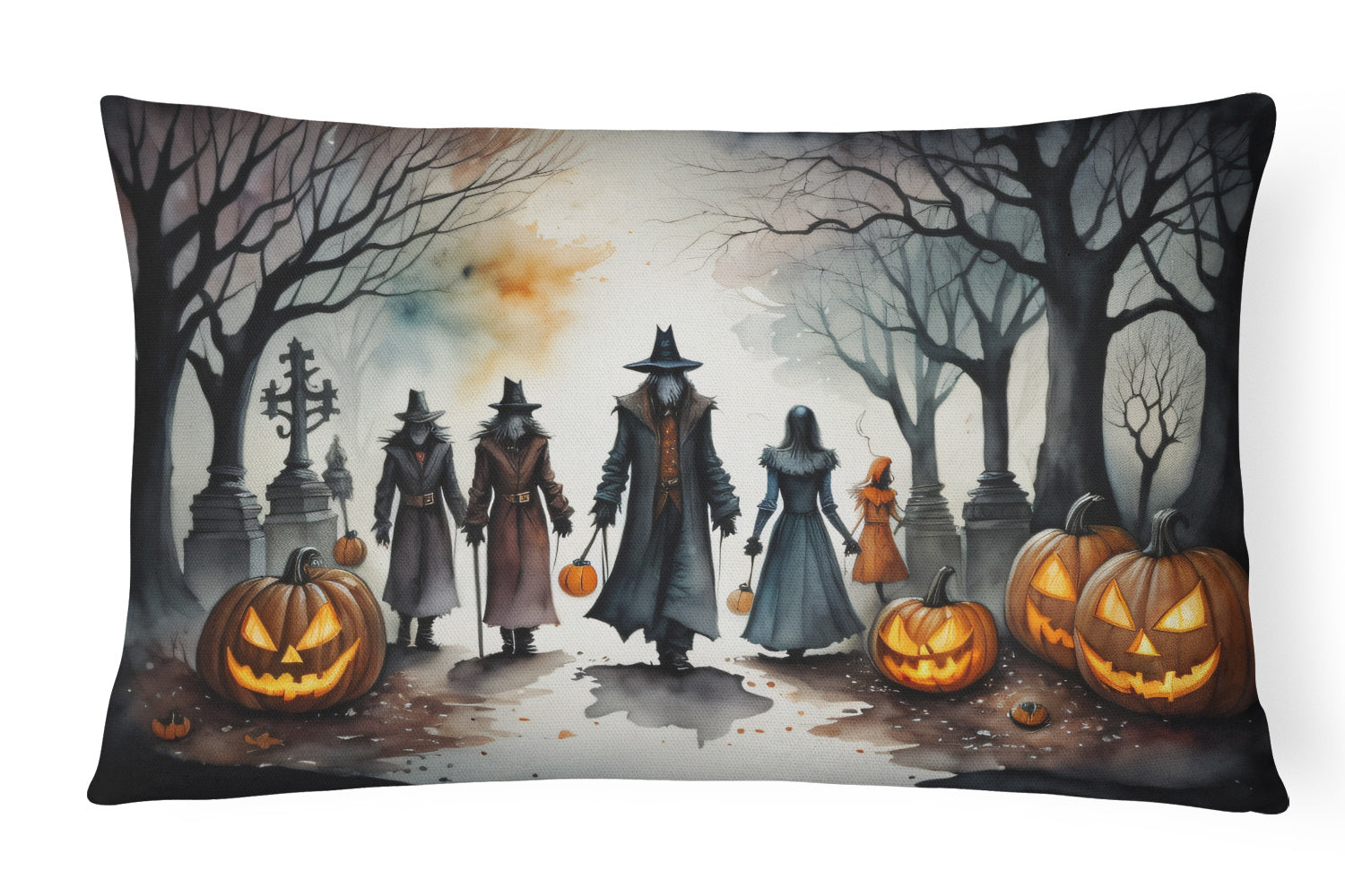 More Spooky Halloween Throw Pillow Throw Pillow for Indoor Couch Bed Outdoor Patio Washable, Vampires 2243,12Hx16W